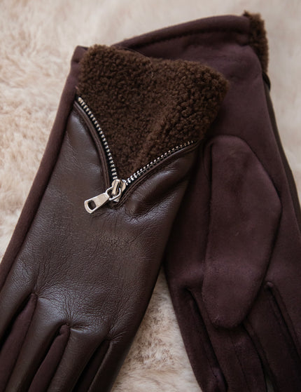 Teddy Zip Choco - Handschoenen