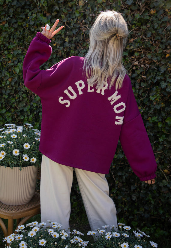 Lily Super Mom Plum/Beige - Sweater