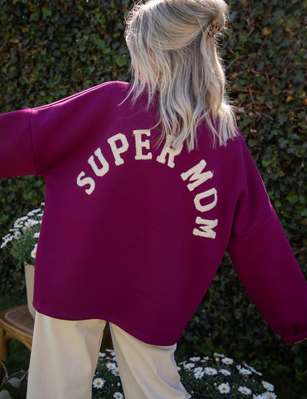 Lily Super Mom Plum/Beige - Sweater