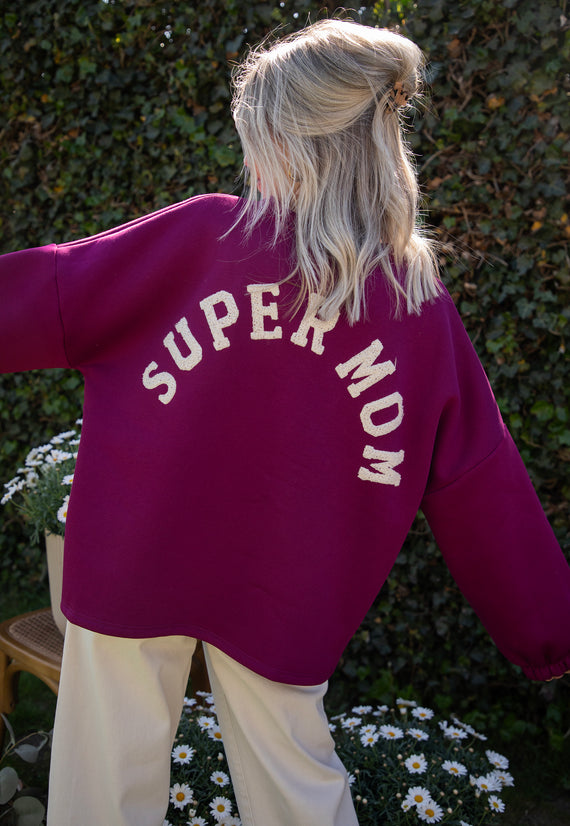 Lily Super Mom Plum/Beige - Sweater