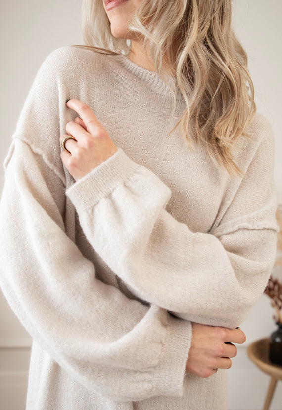 Cozy Claire Café Au Lait - Sweater Dress