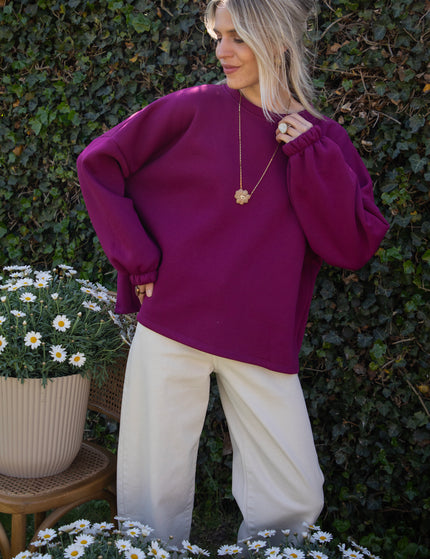 Lily Super Mom Plum/Beige - Sweater