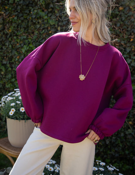 Lily Super Mom Plum/Beige - Sweater