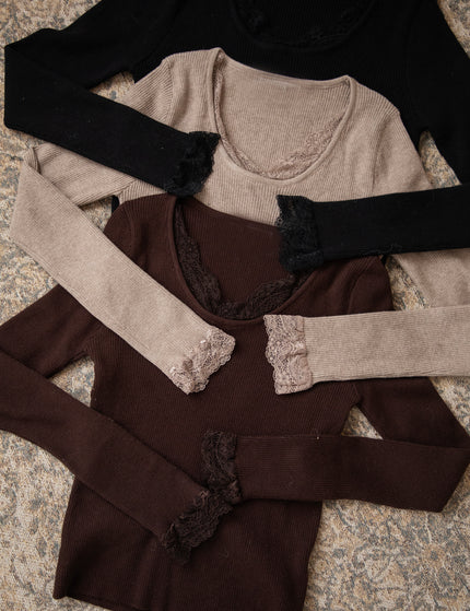 Elsie Laced Taupe - Longsleeve