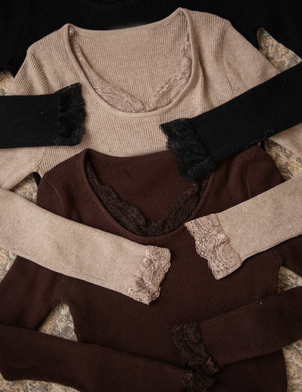 Elsie Laced Taupe - Longsleeve