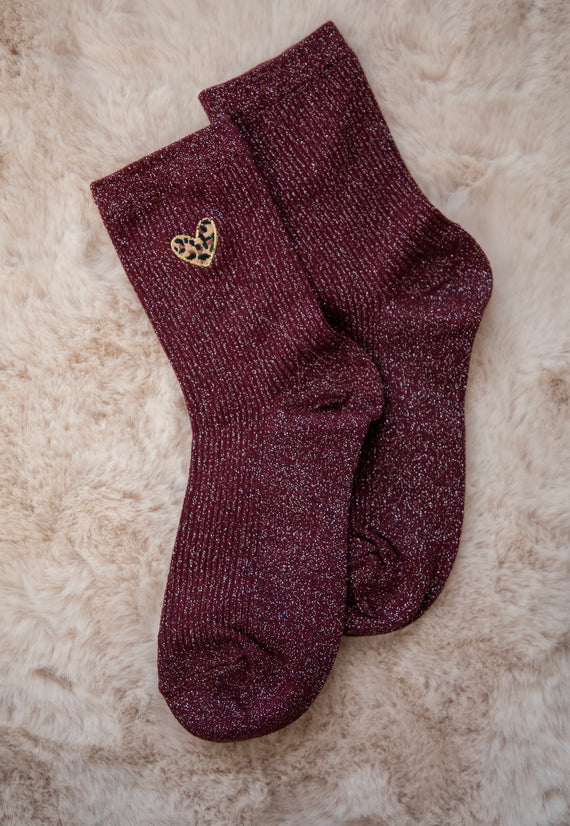 Twinkle Wild Heart Burgundy - Sokken