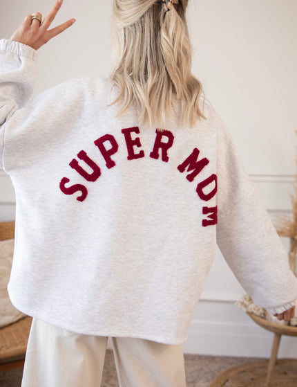 Pullover - Lily Super Mom - Soft Grau/Bordeaux