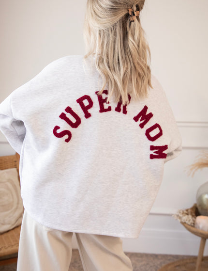 Pullover - Lily Super Mom - Soft Grau/Bordeaux