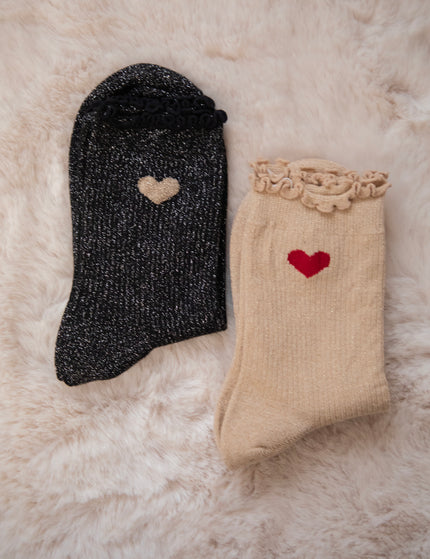 Ruffle Romance Black - Sokken