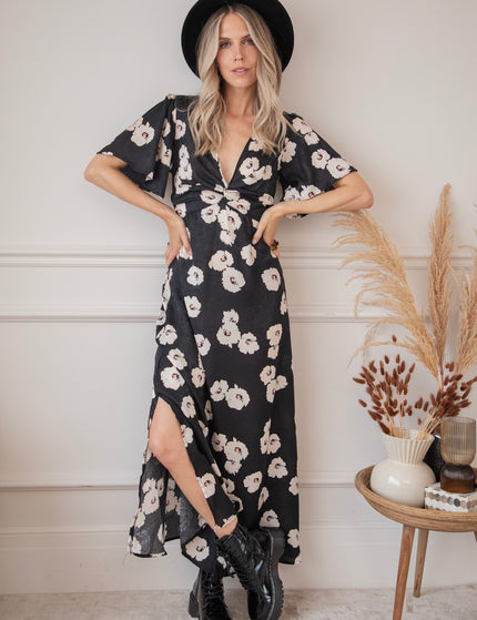 Cecile Floral Black/White - Maxi Dress