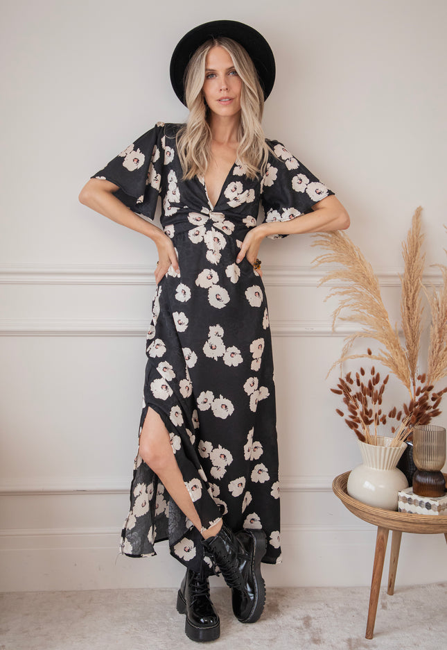 Cecile Floral Black/White - Maxi Dress