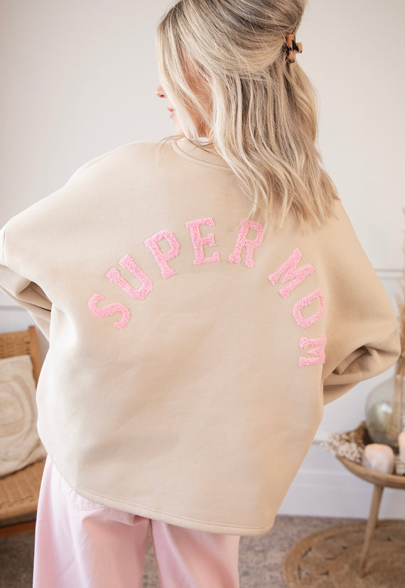 Lily Super Mom Beige/Baby Pink - Sweater