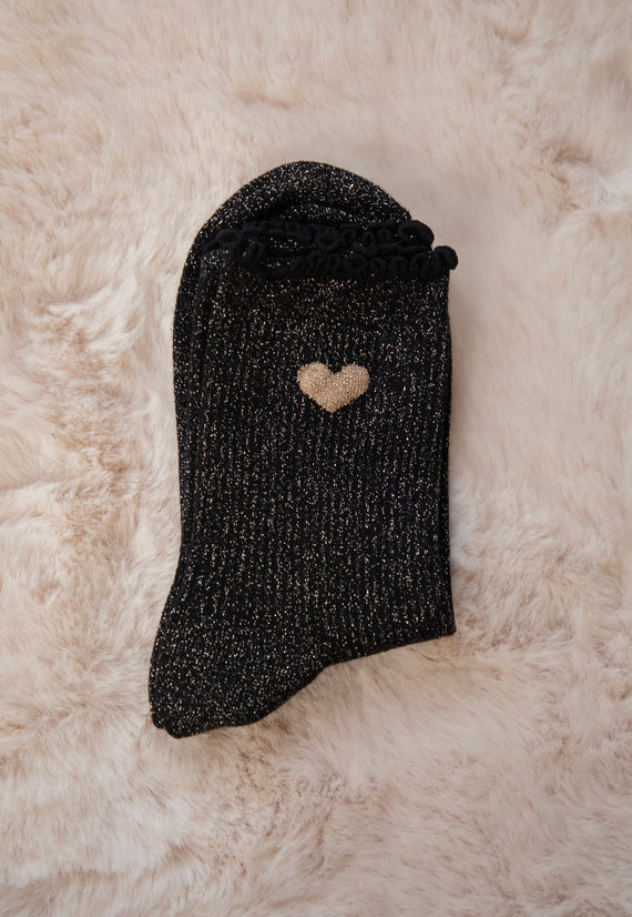 Ruffle Romance Black - Sokken