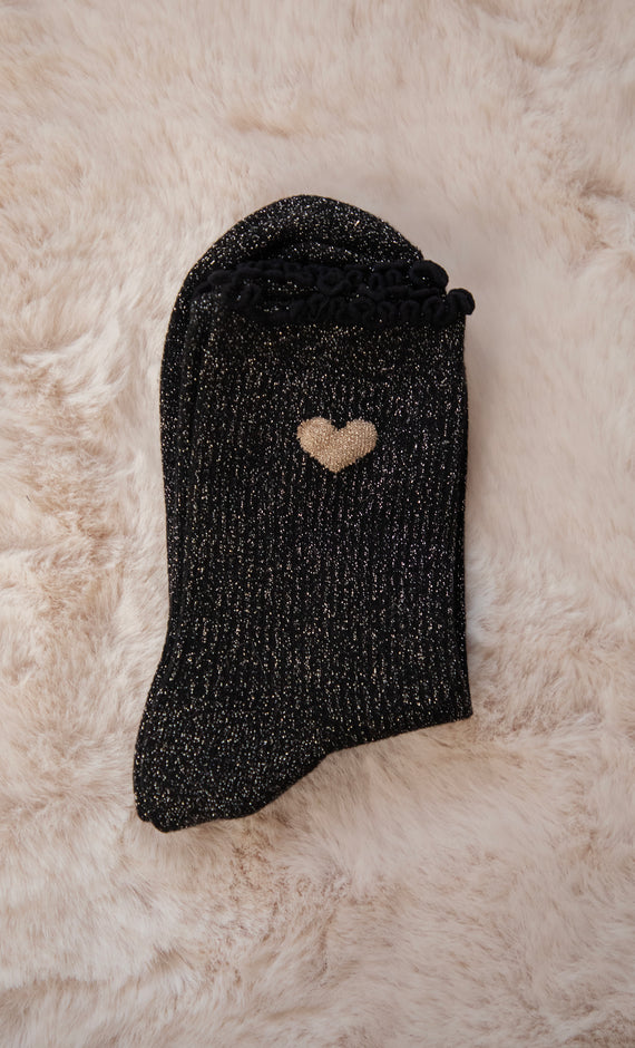 Ruffle Romance Black - Socks