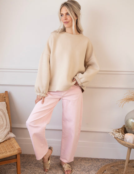 Lily Super Mom Beige/Baby Pink - Sweater