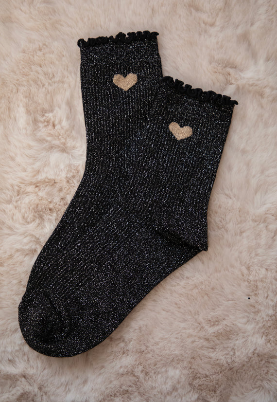 Ruffle Romance Black - Sokken