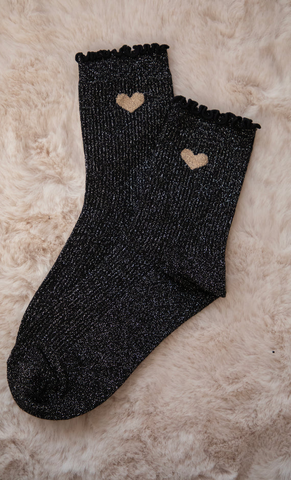 Ruffle Romance Black - Socks