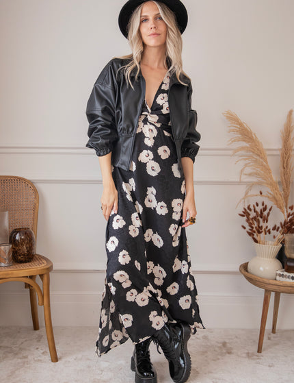 Cecile Floral Black/White - Maxi Dress