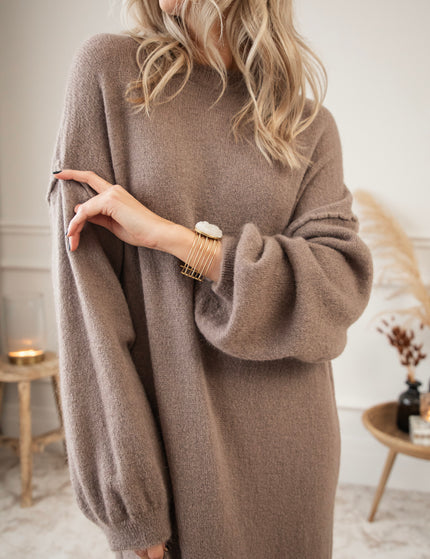 Cozy Claire Taupe - Sweater Dress