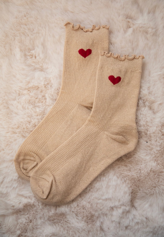 Ruffle Romance Beige - Sokken