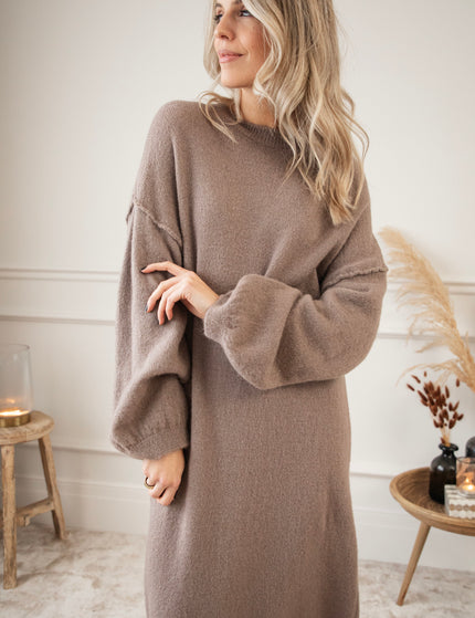 Cozy Claire Taupe - Sweater Dress