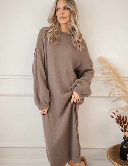 Cozy Claire Taupe - Sweater Dress