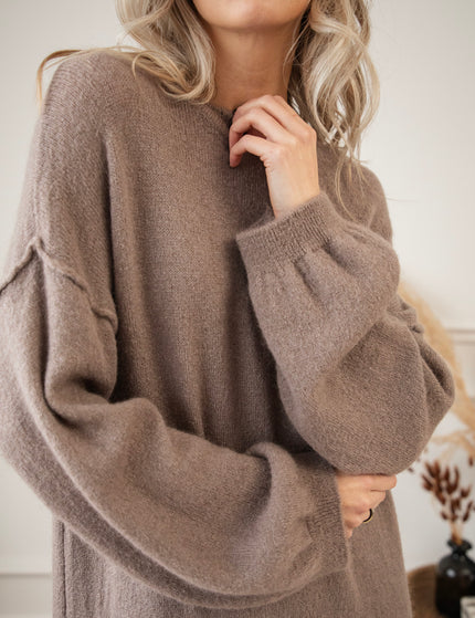 Cozy Claire Taupe - Sweater Dress