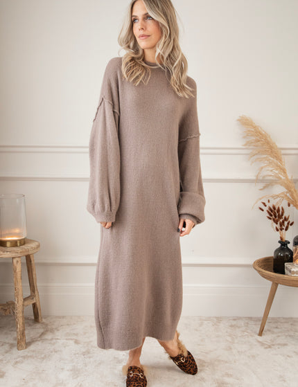 Cozy Claire Taupe - Sweater Dress