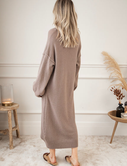 Cozy Claire Taupe - Sweater Dress