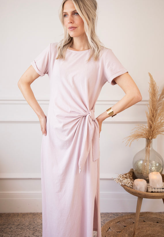 Katie Knot Soft Pink - Maxi Dress