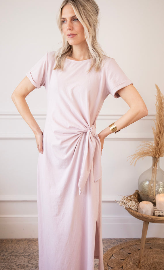 Katie Knot Soft Pink - Maxi Jurk