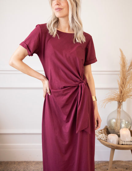 Katie Knot Burgundy - Maxi Dress