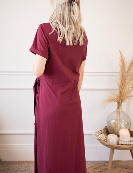 Katie Knot Burgundy - Maxi Dress