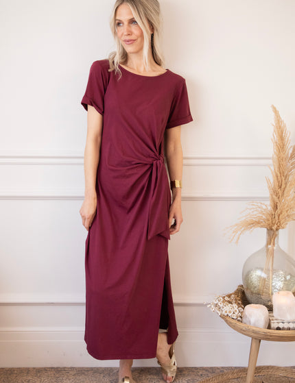 Katie Knot Burgundy - Maxi Dress