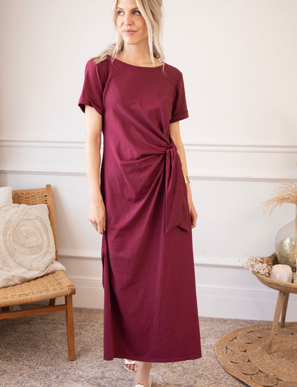 Katie Knot Burgundy - Maxi Dress