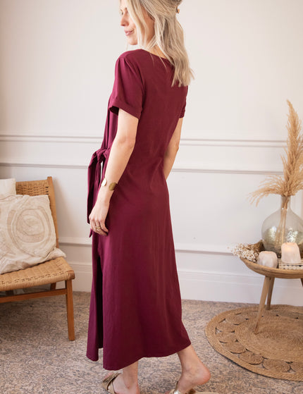 Katie Knot Burgundy - Maxi Dress