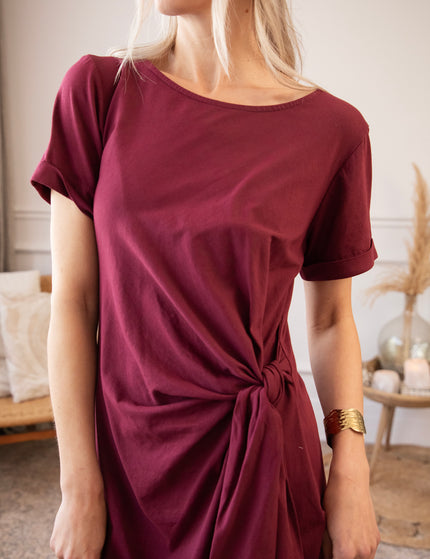Katie Knot Burgundy - Maxi Dress