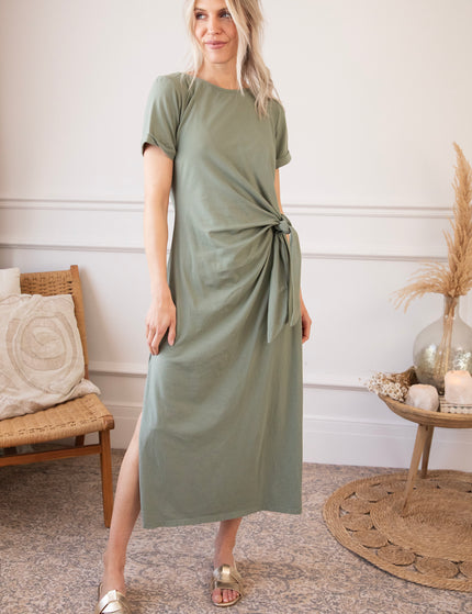 Katie Knot Khaki - Maxi Dress