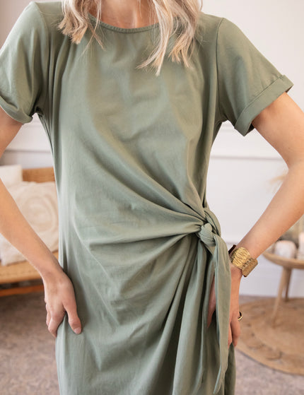 Katie Knot Khaki - Maxi Dress