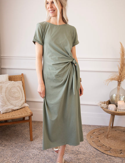 Katie Knot Khaki - Maxi Dress