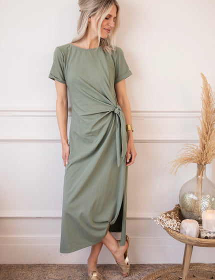 Katie Knot Khaki - Maxi Dress