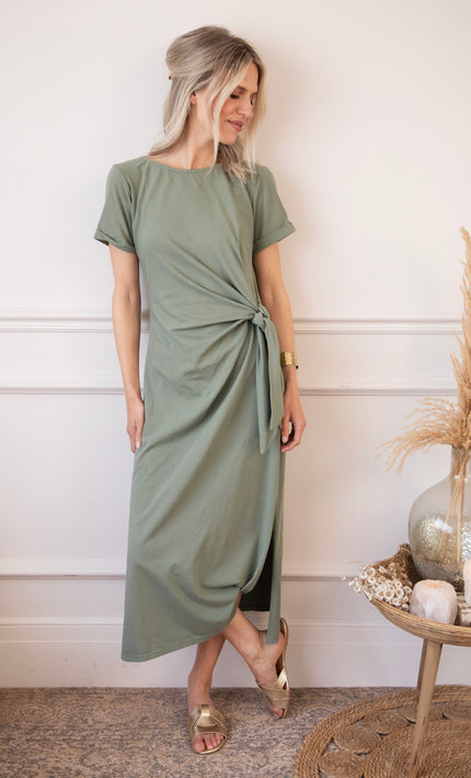 Katie Knot Khaki - Maxi Dress