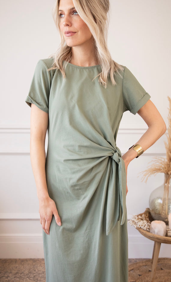 Katie Knot Kaki - Maxi Jurk