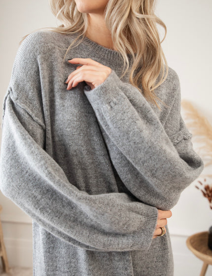 Cozy Claire Grey - Sweater Dress