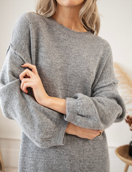 Cozy Claire Grey - Sweater Dress