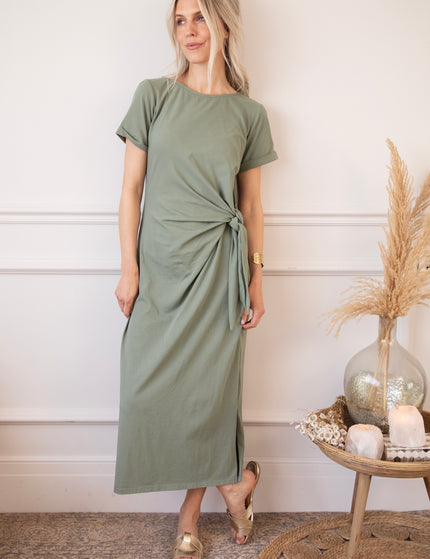 Katie Knot Khaki - Maxi Dress