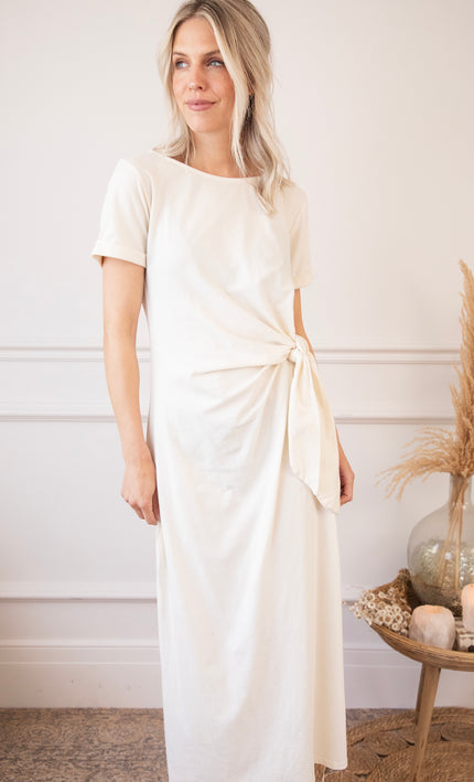 Katie Knot Beige - Maxi Dress