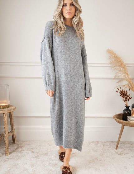 Cozy Claire Grey - Sweater Dress