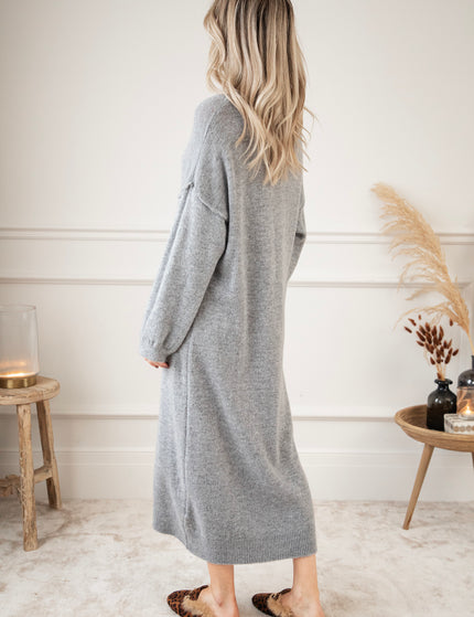 Cozy Claire Grey - Sweater Dress