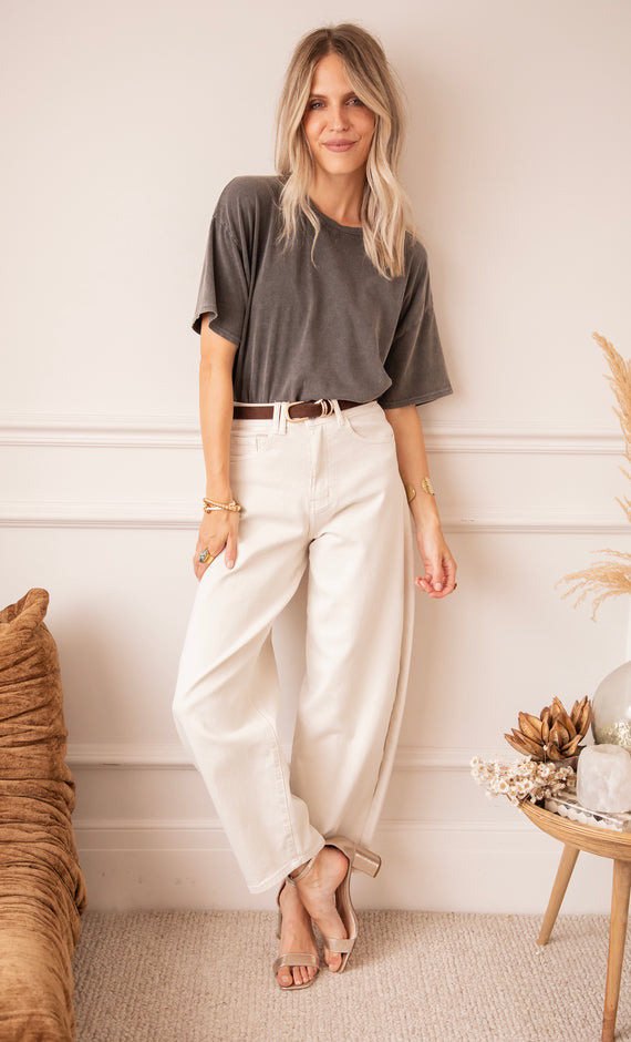 Bella Balloon Beige - Jeans
